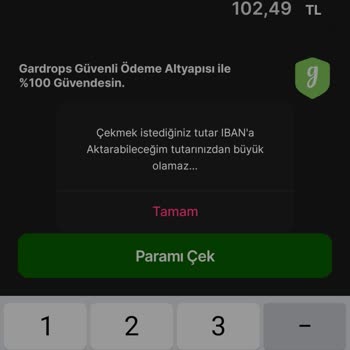 Gardrops Cüzdanımda Ki Parayı Hesabıma Aktaramıyorum