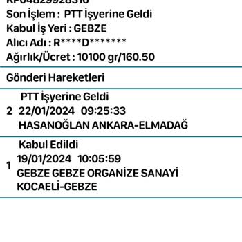 PTT Kargo Ankara Elmadağ'da Kargo Teslimat Gecikmesi