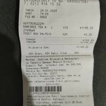 İ**** K**** Özdilek Firması Değişim Veya İade