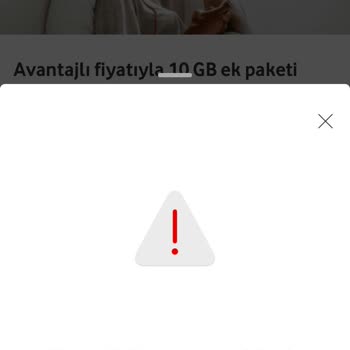 Vodafone Uygulamasında Ek Paket Satın Alma Hatası