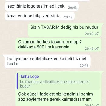 Talha Logo Creative Parayı Alıp Alelade Resim Gönderiyorlar