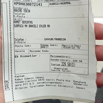 PTT Kargo Kargomun Durumu Ve Teslimat Sorunları