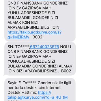 AGT Kurye Kredi Kartı Teslimatı Sorunu