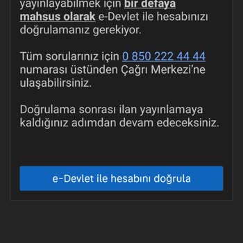 Sahibinden E Devlet Şifresi İstemesi