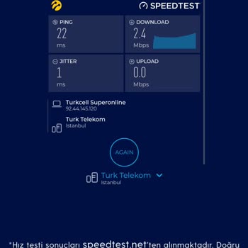 Turkcell İnternet Hızı Hayal Kırıklığı