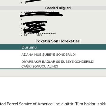 UPS Türkiye Paketim Ortada Yok