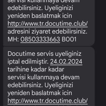 0850 333 36 63 Docutime İptal Etme