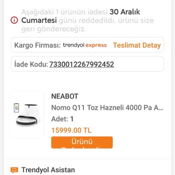 Yasomi Q11 Kusurlu, 1 Aydır Mağduriyet Yaşatılıyor Ücret İadesi Yapılmadı