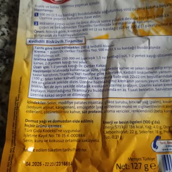 Dr. Oetker Tiramisu Yap Kreması Toz Karışımı