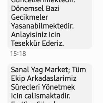 Sanal Yağ Market Siparişim Kargoya Verilmedi