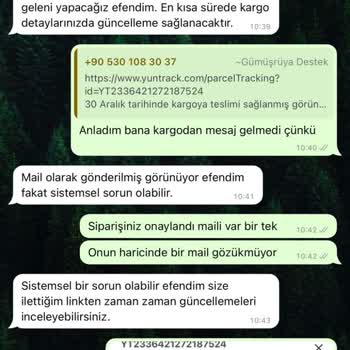Gümüşrüya Kargoda Geciken Kolye Siparişi Ve İletişim Sorunları