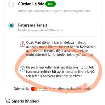 Vodafone Mobil Ödeme Sorunu!