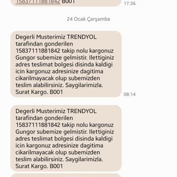Sürat Kargo Gönderimi Adresime Getirmemekte Israr Ediyor!
