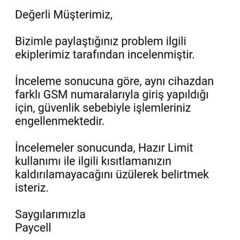Turkcell Paycell Hazır Limiti Kullanamıyorum
