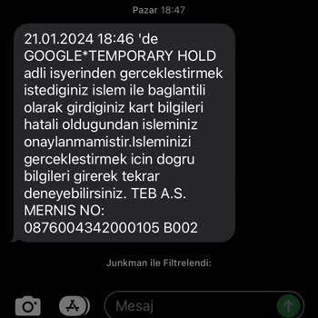 Google Temporary Hold İzinsiz Ve Habersiz Para Çekimi
