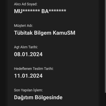 Kamu Sertifikasyon Merkezi (Kamu SM) AGT Kargo Teslimat Gecikmesi Ve E-Sertifika Mağduriyeti