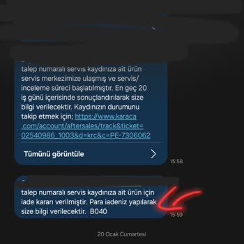 Karaca Züccaciye Karaca Müşteri Hizmetleri İademi Yapmıyor