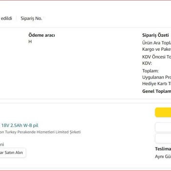 Amazon Tarafından Kargoya Verilmeyen Ürün