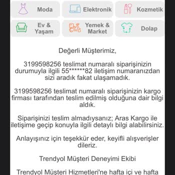 Aras Kargo Firmasının Trendyol'dan Aldığım Ürünü Başka Birine Vermesi