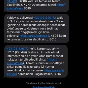 Aras Kargo Firmasının Trendyol'dan Aldığım Ürünü Başka Birine Vermesi