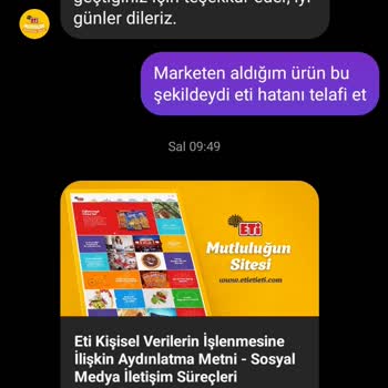 Eti Gıda Eti Hatalı Ürün
