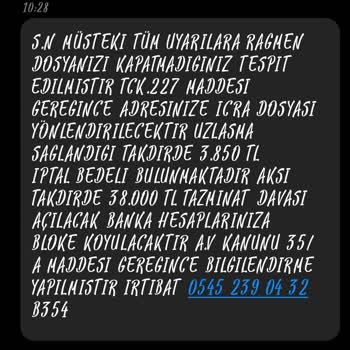 ENASDNS (SMS) Haksız İcra Talebiyle Karşı Karşıyayım!