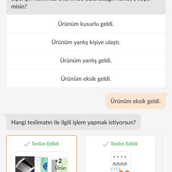 Trendyol Eksik Ürün Gönderimi