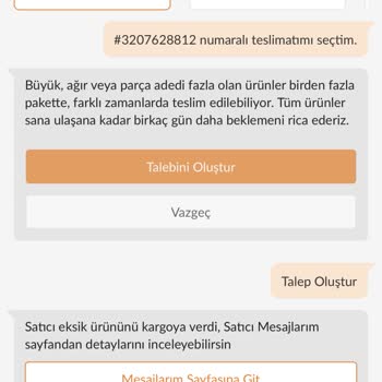 Trendyol Eksik Ürün Gönderimi