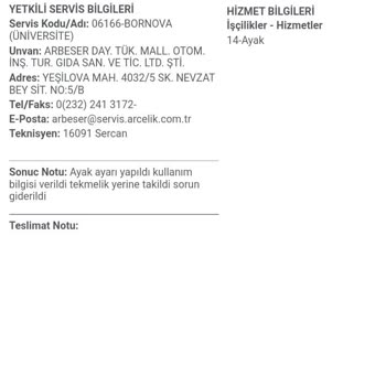 Arçelik Kullanılmış Kurutma Makinesi Gönderdi.