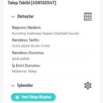 Arçelik Kullanılmış Kurutma Makinesi Gönderdi.