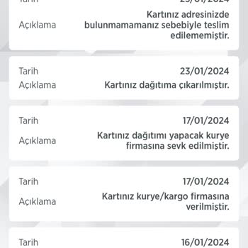 Kuryenet -Kartımın 10 Günü Aşkın Süredir Teslim Edilememesi