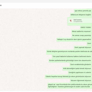 Millenicom Abonelik Devri Ve Müşteri Hizmetleri Sorunları