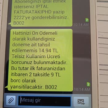 Turkcell Faturaya Yansıtılan Fazla Telsiz Kullanım Ücreti