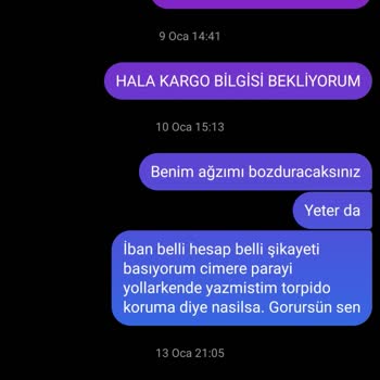 Torpidokorumastore Instagram Satış Sonrası Ürün Göndermemesi