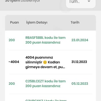 Nutella Uygulaması Puan Silme