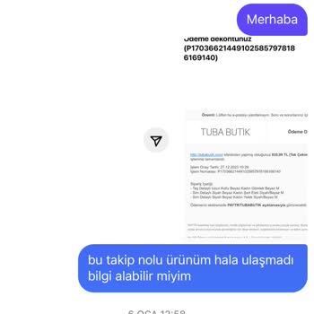 Tuba Butik Tekstil İade Yapmıyor, Alınan Ürünü Göndermiyor,