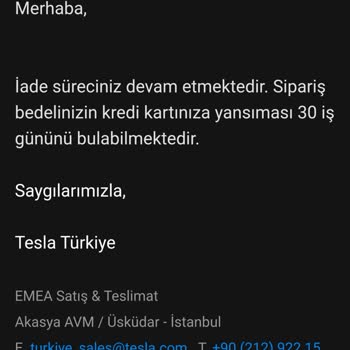 Tesla Kaporamı Geri Vermiyor
