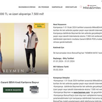 Garanti BBVA Kredi Kartı Kampanyasında Kazanılan Millere İlişkin Yaşanan Sorun