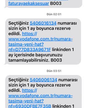 Vodafone Rezerv Numara Şikayeti