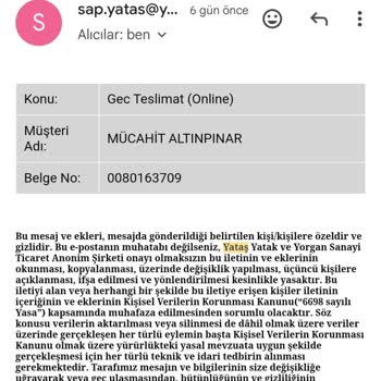 Yataş Ücretleri İşleyip Ürünleri Göndermiyor.