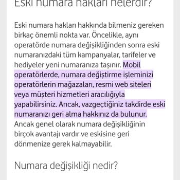 Vodafone Eski Numaramı Almak İstiyorum