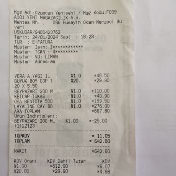 A101 Fatura Değişikliği Hakkında