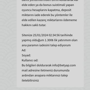 Betyap Casino Sitesinde Ödeme Sorunu