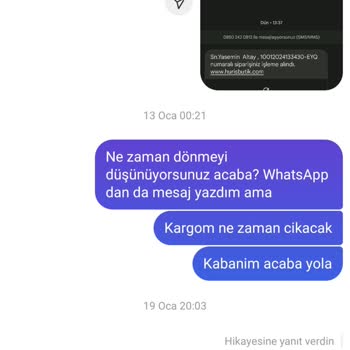 Huriş Butik Ücreti Alıp Ürün Göndermiyor