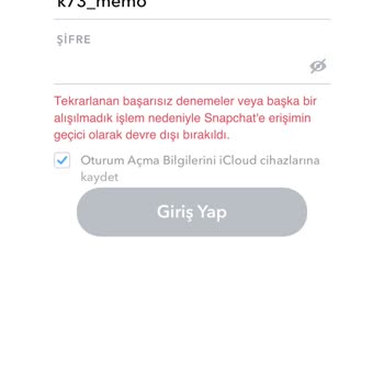 Snapchat Tekrarlanan Başarısız Denemeler