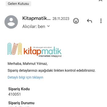 Kitapmatik.com.tr Gönderilmeyen Siparişin Geri Ödemesi Yapılmadı