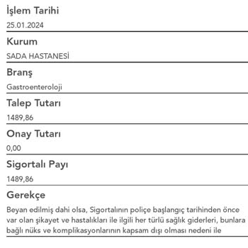 Doğa Sigorta Red Cevabının İncelenmesi