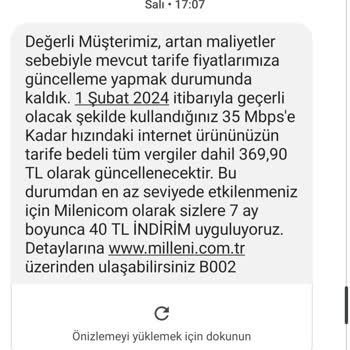 Millenicom İnternet Faturası Fiyat Artışı Şaşkınlığı