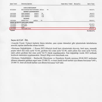 Denizbank Kredi Kartı Üyelik Ücreti İptali
