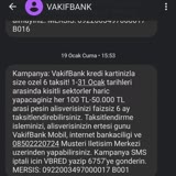 VakıfBank 6 Taksit Kampanya Sorunu Hk.